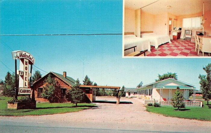 The Cedars Motel and Cabins (Malcoms Motel) - Old Postcard View
